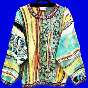 Vintage 90s Coogi Sweater – Iconic Textured Knitwear in Bold Geometric Design